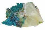 Chrysocolla on Quartz Crystal Cluster - Tentadora Mine, Peru #169255-1